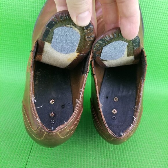 ✅BOC Brown Leather Ankle Booties Block Heels Womens 9.5 INSOLES LIFTING + DAMAGE - Picture 5 of 12